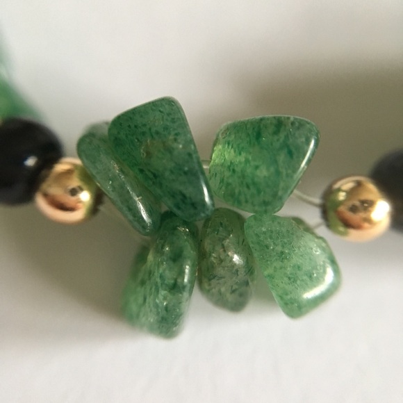 Vintage Green Gemstone Chips Boho Necklace - Picture 5 of 5